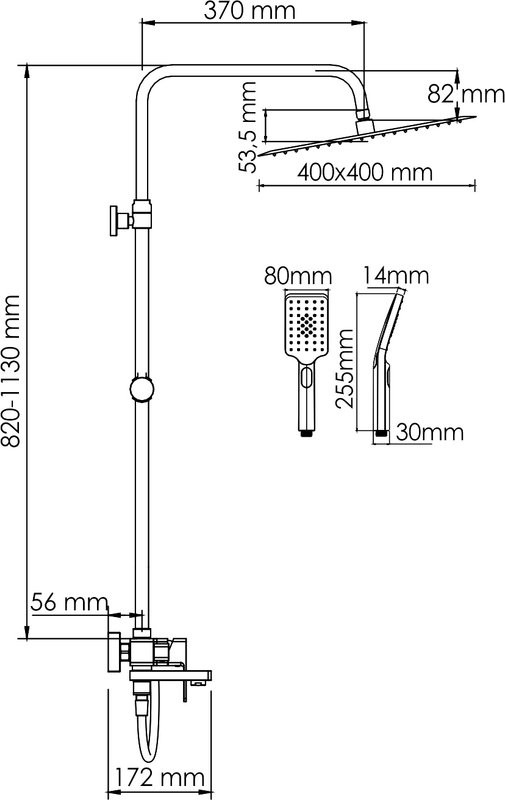 Душевая стойка Wasserkraft Aller A177.119.126.087.CH хром