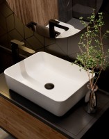 Смеситель для раковины высокий матовый черный, AQUAme Monza AQM6314MB