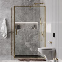 Душевой уголок Wasserkraft Aisch 55P10 120х100, профиль золотой матовый