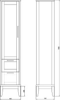 Шкаф пенал для ванной ValenHouse Эйвори 40 L