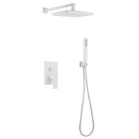 Душевой комплект Abber Weiss Insel AF8018FW С ВНУТРЕННЕЙ ЧАСТЬЮ, матовый белый