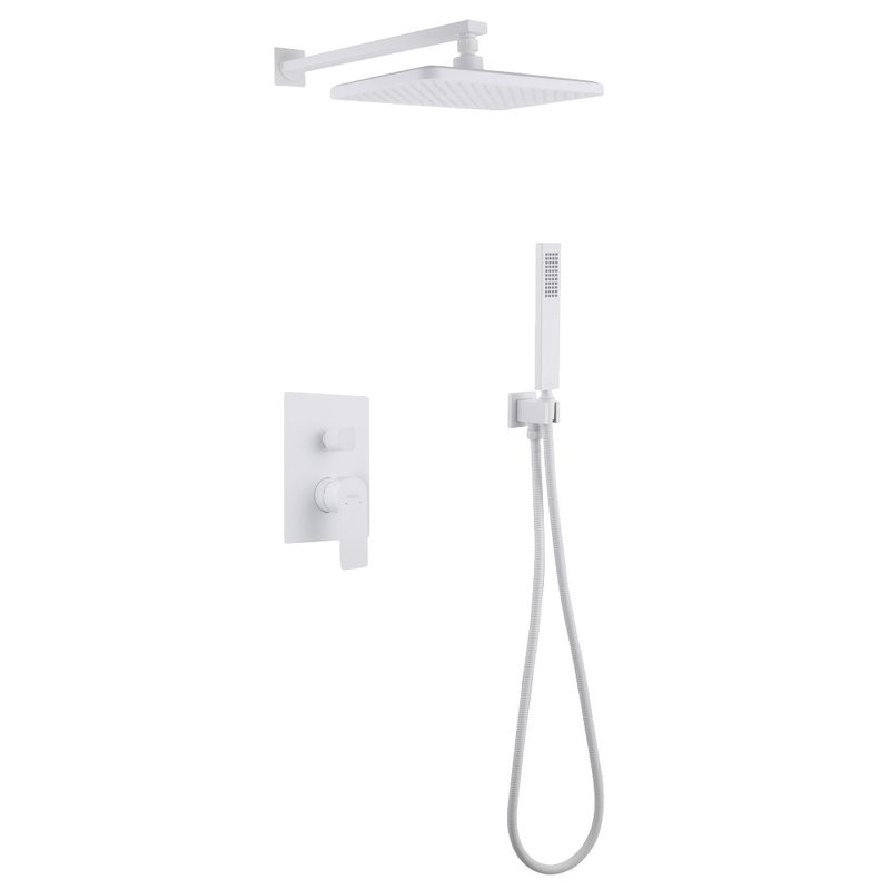 Душевой комплект Abber Weiss Insel AF8018FW С ВНУТРЕННЕЙ ЧАСТЬЮ, матовый белый