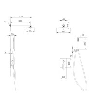 Душевой комплект Abber Weiss Insel AF8018FW С ВНУТРЕННЕЙ ЧАСТЬЮ, матовый белый