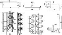 Душевой комплект Paffoni Modular Box KITMB019HGSP139KING С ВНУТРЕННЕЙ ЧАСТЬЮ, верхний душ 30 см, медовое золото брашированное