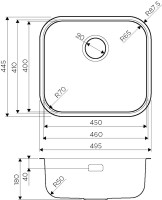 Комплект Мойка Omoikiri Omi 49-U-IN нержавеющая сталь + Измельчитель Nagare 1000