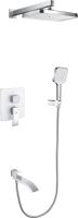 Душевой комплект Rose R1535F С ВНУТРЕННЕЙ ЧАСТЬЮ, белый, хром