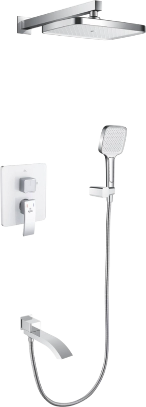 Душевой комплект Rose R1535F С ВНУТРЕННЕЙ ЧАСТЬЮ, белый, хром