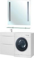 Тумба с раковиной Bellezza Олиссия 120 белая, под стиральную машину, 2 ящика L