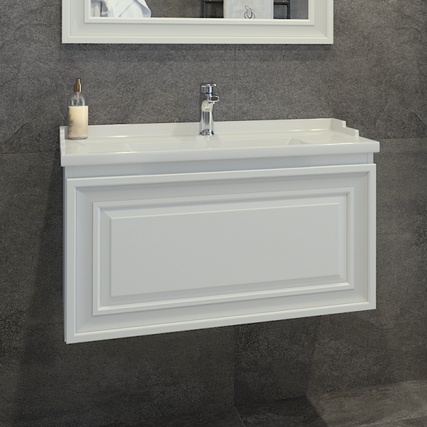 Тумба с раковиной Caprigo Ponza 80 подвесная, белая