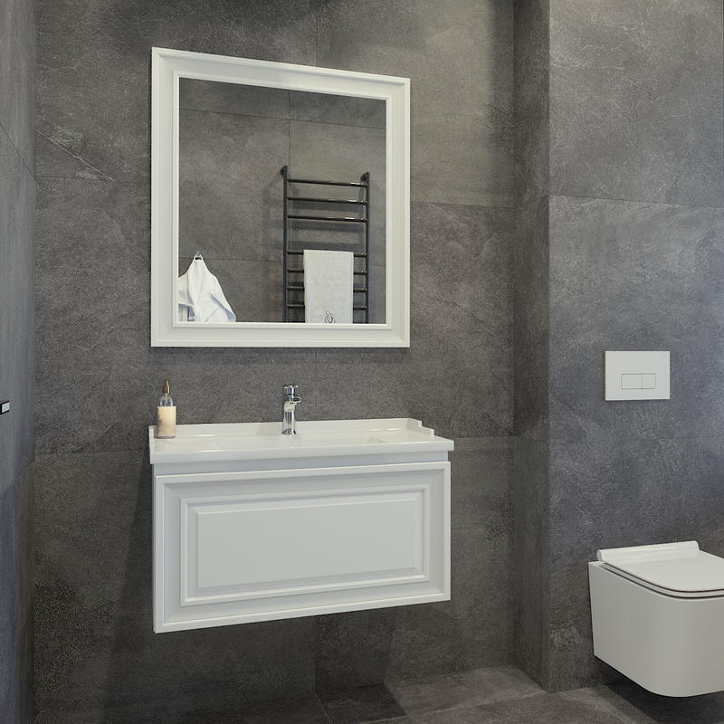 Тумба с раковиной Caprigo Ponza 80 подвесная, белая