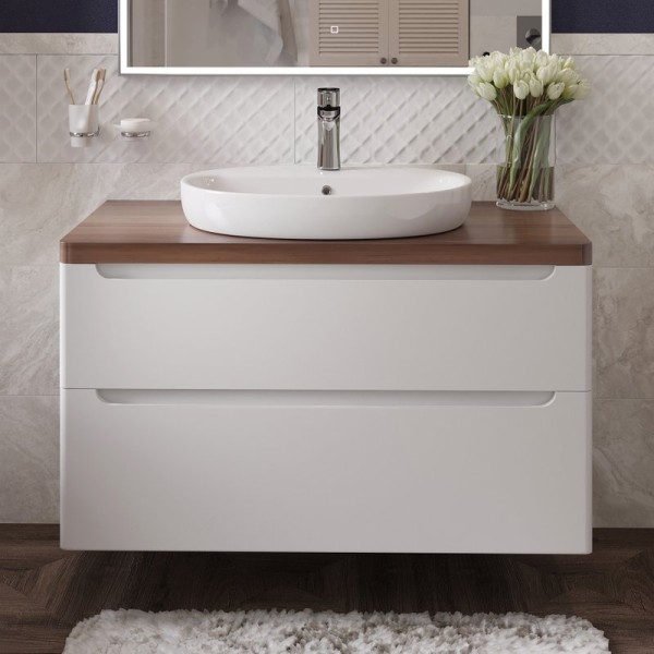 Накладная раковина DIWO Самара 62 белая, овальная, фаянс, с 1 отверстием под смеситель