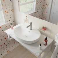 Накладная раковина DIWO Самара 62 белая, овальная, фаянс, с 1 отверстием под смеситель