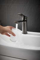 Смеситель для раковины BELZ B507 B10572-3 оружейная сталь Смеситель для раковины BELZ B507 B10572-3 оружейная сталь