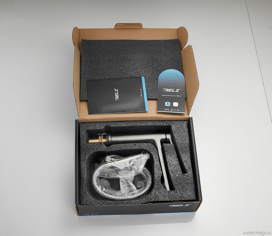 Смеситель для раковины BELZ B507 B10572-3 оружейная сталь