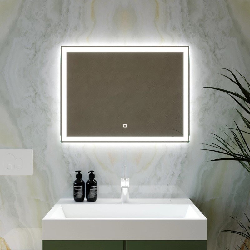 Зеркало Mixline Норма -Лайт 80 с подсветкой, алюминиевый профиль