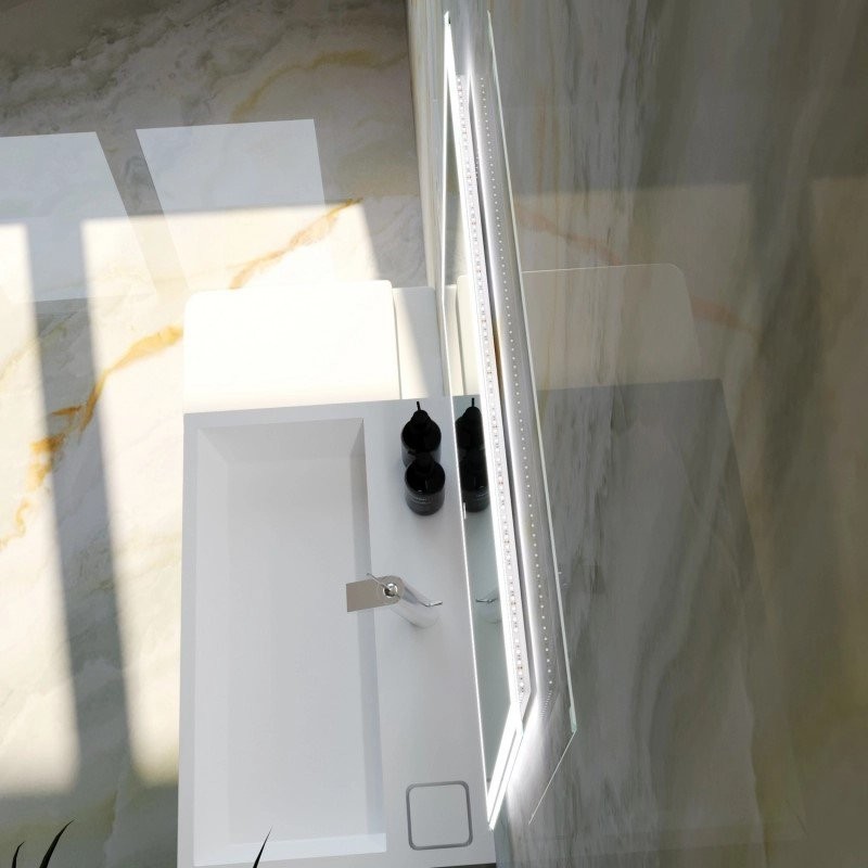 Зеркало Mixline Норма -Лайт 80 с подсветкой, алюминиевый профиль