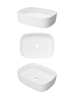 Накладная раковина STWORKI Берген S21410WH 50 глянцевая белая, прямоугольная