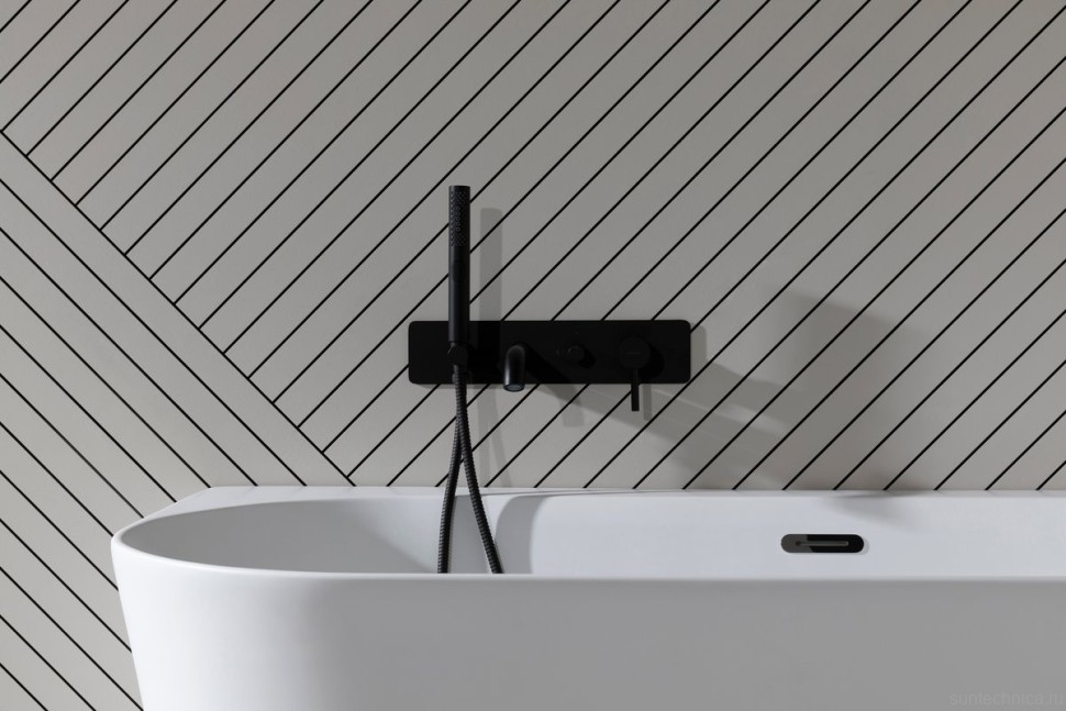 Акриловая ванна Allen Brau Priority 4 R 170x80 см, угловая, правая, пристенная, белая матовая, асимметричная, на ножках, с экраном, со сливом-переливом