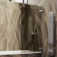 Шторка на ванну Maybahglass MGV-651-4 70 см, профиль хром, стекло бронза