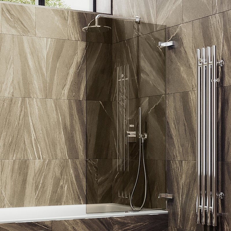 Шторка на ванну Maybahglass MGV-651-4 70 см, профиль хром, стекло бронза
