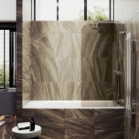 Шторка на ванну Maybahglass MGV-651-4 70 см, профиль хром, стекло бронза