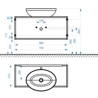 Тумба с раковиной Belux Аляска 100 подвесная