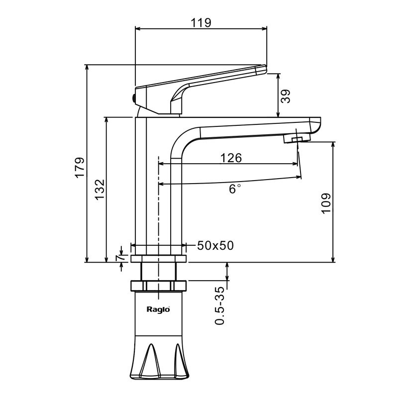 Смеситель для раковины Raglo R51.10, хром