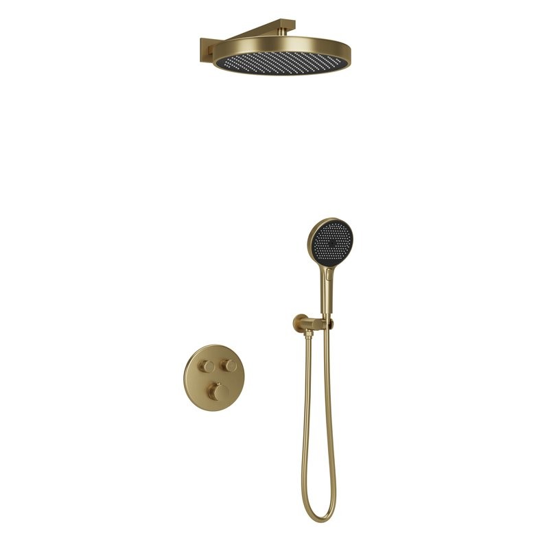 Душевой комплект Sancos Space SC3006BG брашированное золото, С ВНУТРЕННЕЙ ЧАСТЬЮ