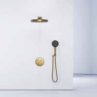 Душевой комплект Sancos Space SC3006BG брашированное золото, С ВНУТРЕННЕЙ ЧАСТЬЮ