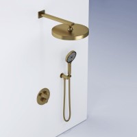Душевой комплект Sancos Space SC3006BG брашированное золото, С ВНУТРЕННЕЙ ЧАСТЬЮ