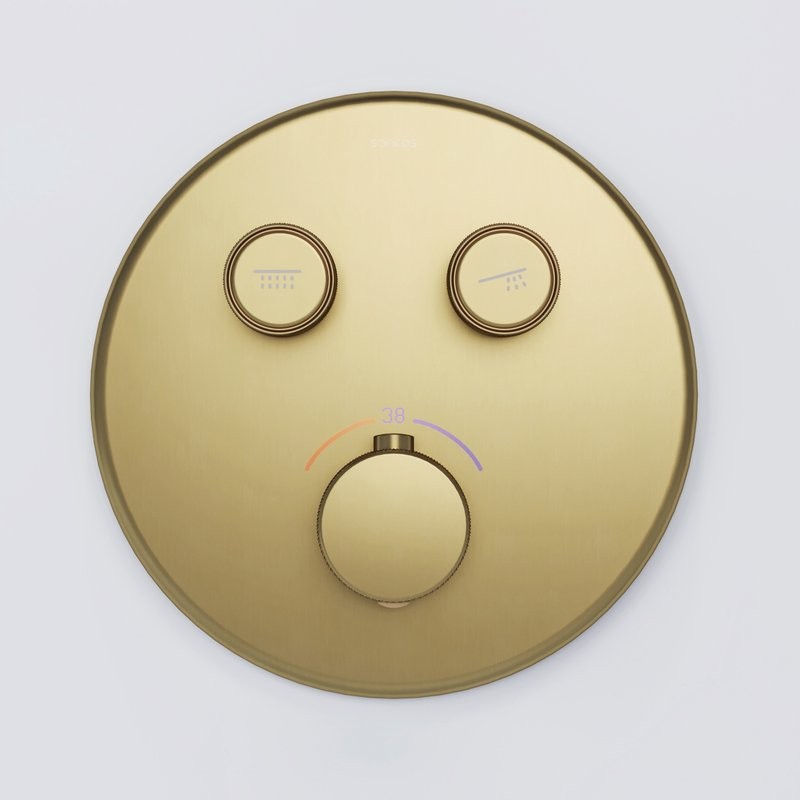 Душевой комплект Sancos Space SC3006BG брашированное золото, С ВНУТРЕННЕЙ ЧАСТЬЮ