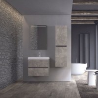 Шкаф-пенал для ванной Belux Бостон бетон чикаго светло-серый Шкаф-пенал для ванной Belux Бостон бетон чикаго светло-серый