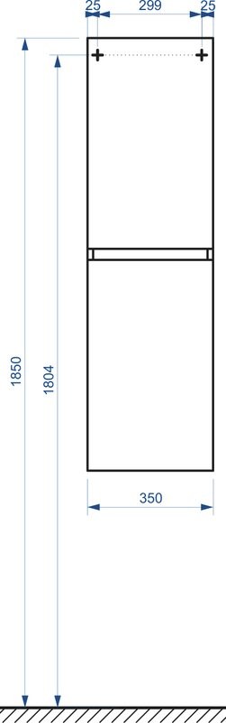 Шкаф-пенал для ванной Belux Бостон бетон чикаго светло-серый