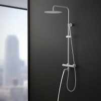 Душевая стойка Timo Saona SX-2380/16 с термостатом, матовая белая