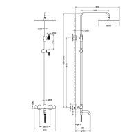 Душевая стойка Timo Saona SX-2380/16 с термостатом, матовая белая