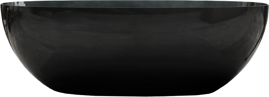 Акриловая ванна Abber Kristall AT9701 Onyx 165x80 см, отдельностоящая, черная, овальная, с донным клапаном
