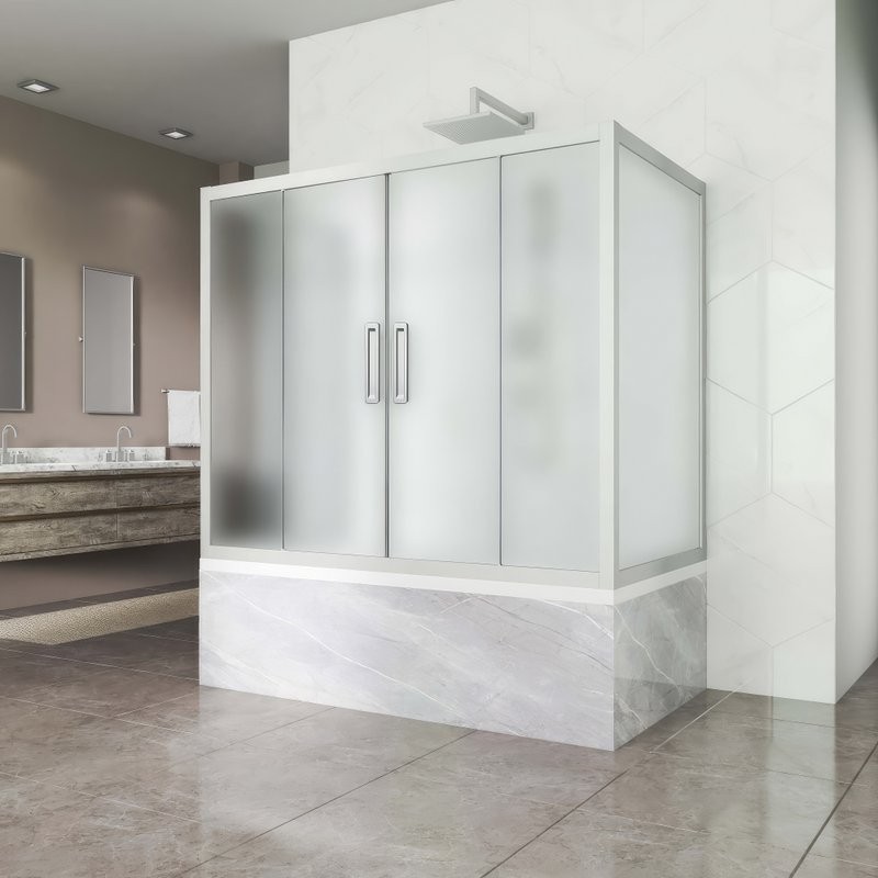 Шторка на ванну Kubele DE019 P4U-MAT-MT, 165х70 см, профиль матовый хром