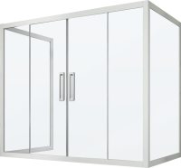 Шторка на ванну Kubele DE019 P4U-MAT-MT, 165х70 см, профиль матовый хром