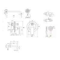 Душевая система встраиваемая Bronze de Luxe PURE A800/9143-3, хром