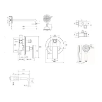 Душевая система встраиваемая Bronze de Luxe PURE A800/9143-3, хром Душевая система встраиваемая Bronze de Luxe PURE A800/9143-3, хром