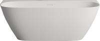 Ванна из искусственного камня Salini Sofia Wall S-Sense 160x80 см, пристенная, белая, овальная, с донным клапаном