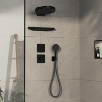 Термостатический смеситель встраиваемый Hansgrohe ShowerSelect Comfort Q 15588670 черный матовый Термостатический смеситель встраиваемый Hansgrohe ShowerSelect Comfort Q 15588670 черный матовый