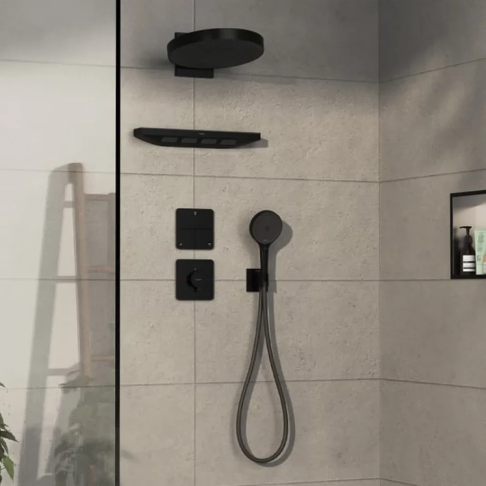 Термостатический смеситель встраиваемый Hansgrohe ShowerSelect Comfort Q 15588670 черный матовый