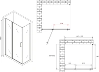 Душевой уголок Abber Sonnenstrand AG04110MS-S90M 90x110, профиль хром, стекло матовое