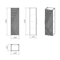 Шкаф-пенал для ванной Grossman Блисс 40 L/R матовый графит