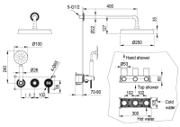 Душевой комплект Boheme Eterna 174-BRB С ВНУТРЕННЕЙ ЧАСТЬЮ, brushed bronze