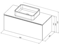Тумба под раковину со столешницей Allen Brau Infinity 100 1+1, подвесная, олива матовый, столешница графит