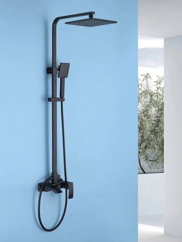 Душевая стойка Abber Wasserfall AF8616BL матовая черная