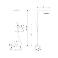 Душевая стойка Abber Wasserfall AF8616BL матовая черная Душевая стойка Abber Wasserfall AF8616BL матовая черная