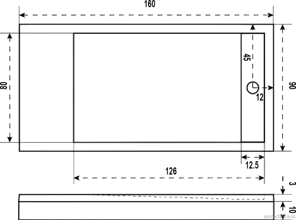 Поддон для душа Good Door Stella 160x90 с сифоном